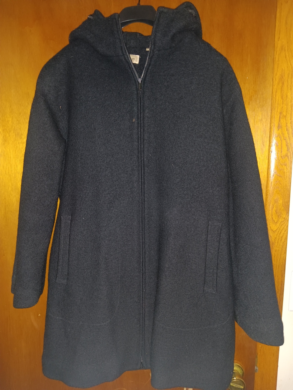 Hooded Wool-Blend Coat - Black